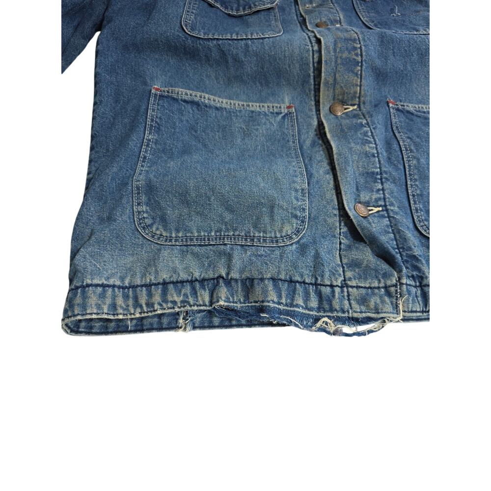VTG Wrangler Big Ben Mens Barn Chore Coat Corduroy Collar Lined Distressed U.S.A - Picture 13 of 16
